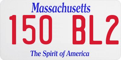 MA license plate 150BL2