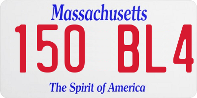 MA license plate 150BL4