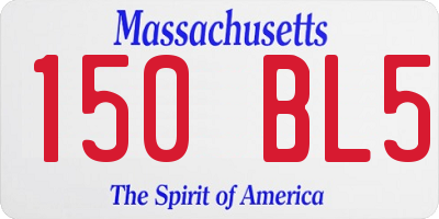 MA license plate 150BL5