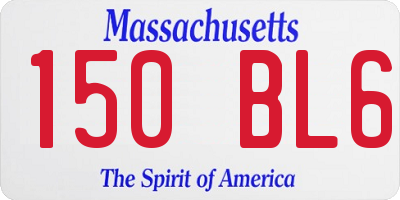 MA license plate 150BL6