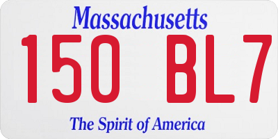 MA license plate 150BL7