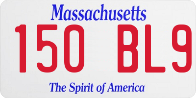 MA license plate 150BL9