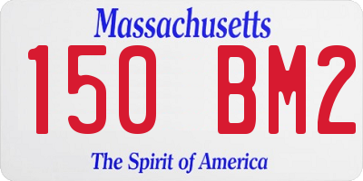 MA license plate 150BM2