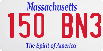 MA license plate 150BN3