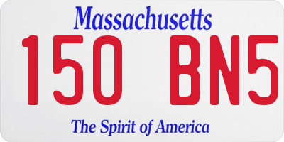 MA license plate 150BN5