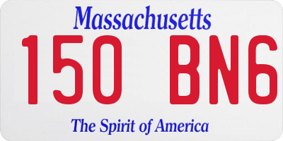 MA license plate 150BN6