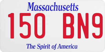 MA license plate 150BN9
