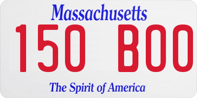 MA license plate 150BO0