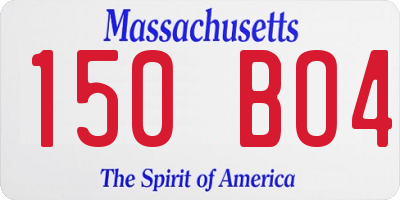 MA license plate 150BO4