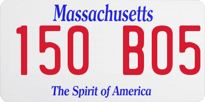 MA license plate 150BO5