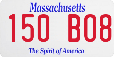 MA license plate 150BO8