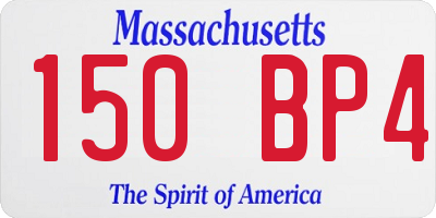 MA license plate 150BP4