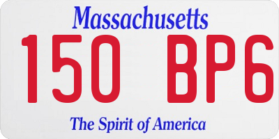 MA license plate 150BP6