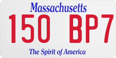 MA license plate 150BP7