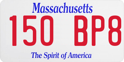 MA license plate 150BP8