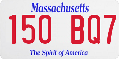 MA license plate 150BQ7