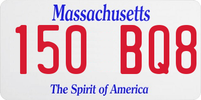 MA license plate 150BQ8