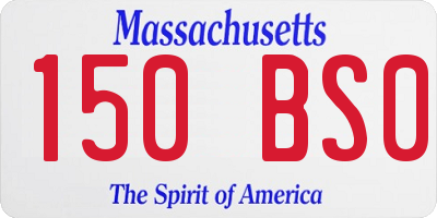 MA license plate 150BS0