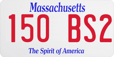 MA license plate 150BS2