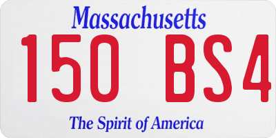 MA license plate 150BS4