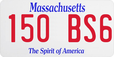 MA license plate 150BS6
