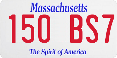 MA license plate 150BS7