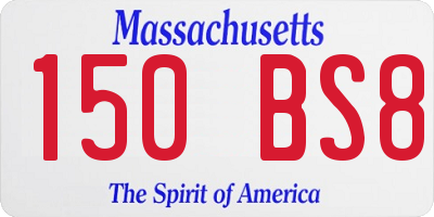 MA license plate 150BS8