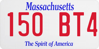 MA license plate 150BT4
