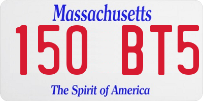 MA license plate 150BT5