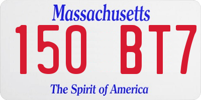MA license plate 150BT7