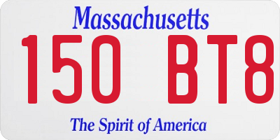 MA license plate 150BT8