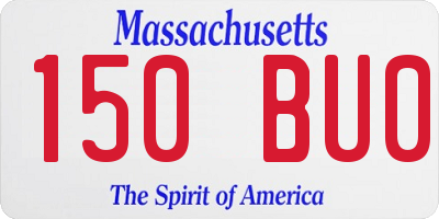 MA license plate 150BU0