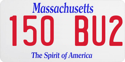 MA license plate 150BU2