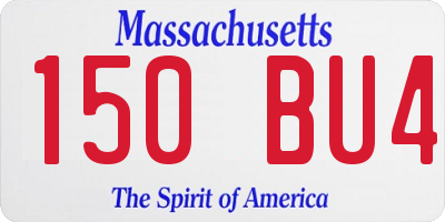 MA license plate 150BU4
