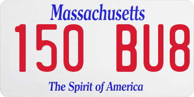 MA license plate 150BU8