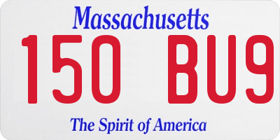 MA license plate 150BU9