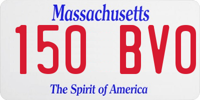 MA license plate 150BV0