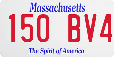 MA license plate 150BV4