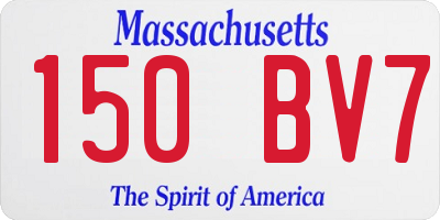 MA license plate 150BV7