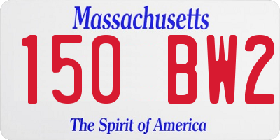 MA license plate 150BW2