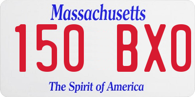 MA license plate 150BX0