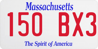 MA license plate 150BX3