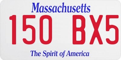 MA license plate 150BX5