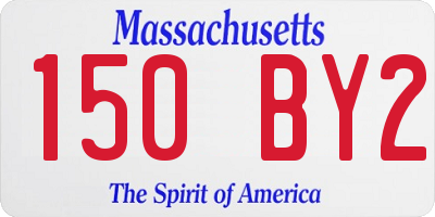 MA license plate 150BY2