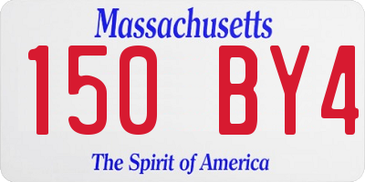 MA license plate 150BY4