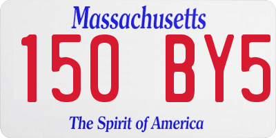 MA license plate 150BY5