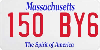 MA license plate 150BY6