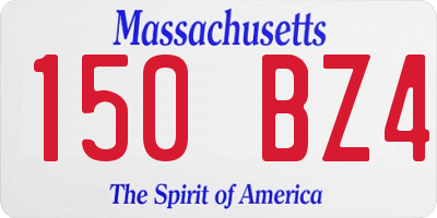 MA license plate 150BZ4