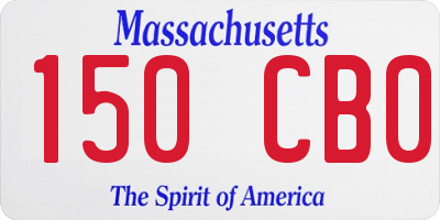 MA license plate 150CB0