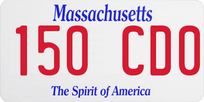 MA license plate 150CD0